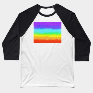 Bright Rainbow Tie Dye Watercolor Gradient Stripe Baseball T-Shirt